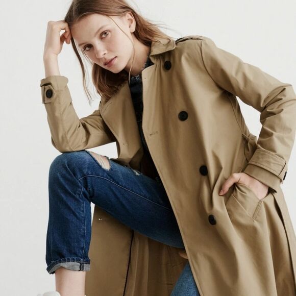 NWT Abercrombie & Fitch Classic Tan Trench Coat Size XL - Picture 2 of 14